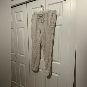 NWOT H&M Beige Straight Leg Linen Pants